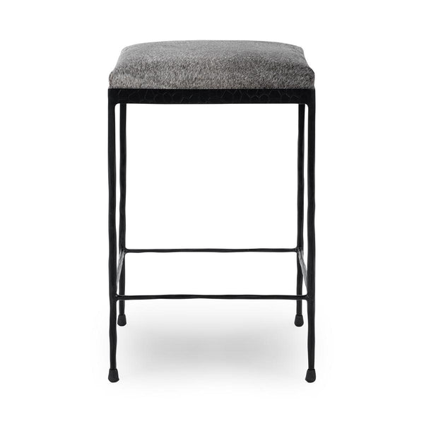 Classic Home Bose Hide Counter Stool with Iron Frame