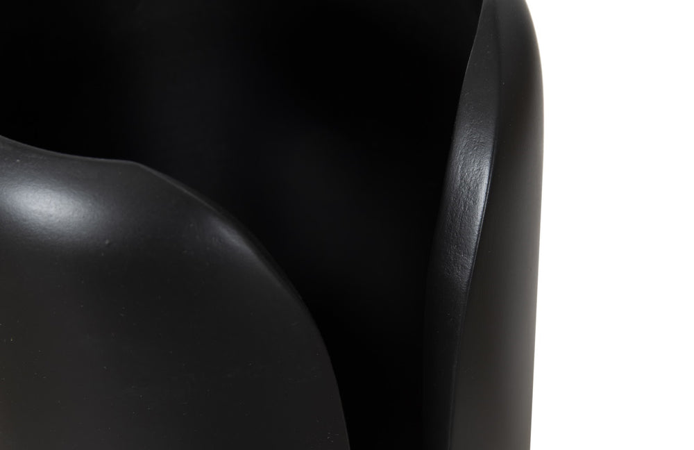 Interval Wood Vase, Black, Smallall