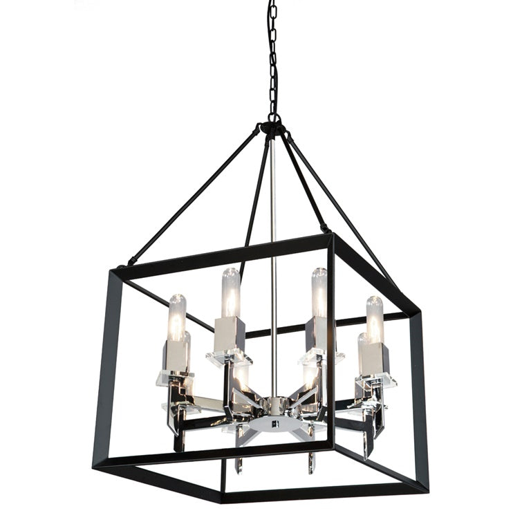 Vineyard AC10069BC Chandelier in Black & Chrome