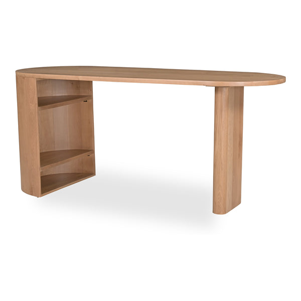 Moe's Theo Desk with Shelves in Natural Oak