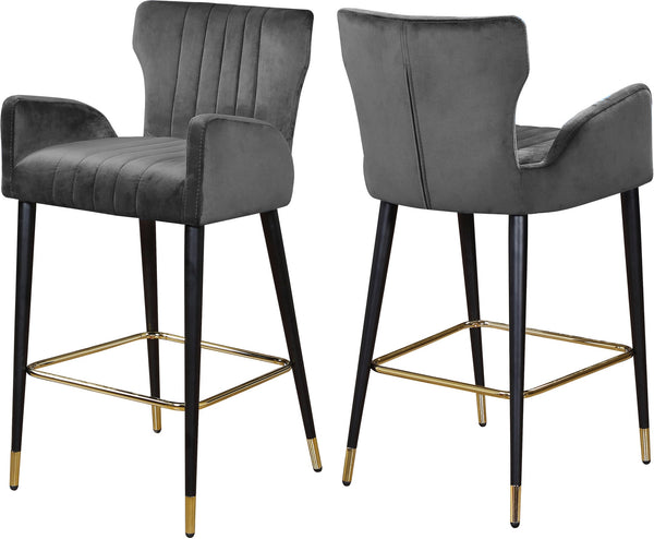 Alonzo Stool In Grey Velvet