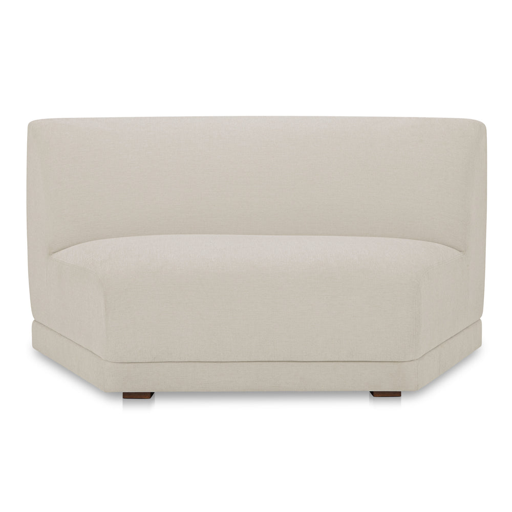 Moe's Fraser Wedge Slipper Chair, Off White Polyester