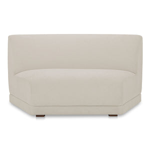 Moe's Fraser Wedge Slipper Chair, Off White Polyester