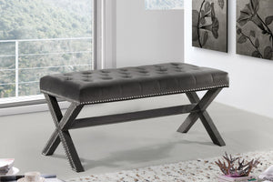 Herbert Bench In Grey Velvet