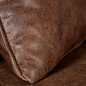 Cochrane II 82L x 33W x 32.25H Brown Leather Three Seater Sofa