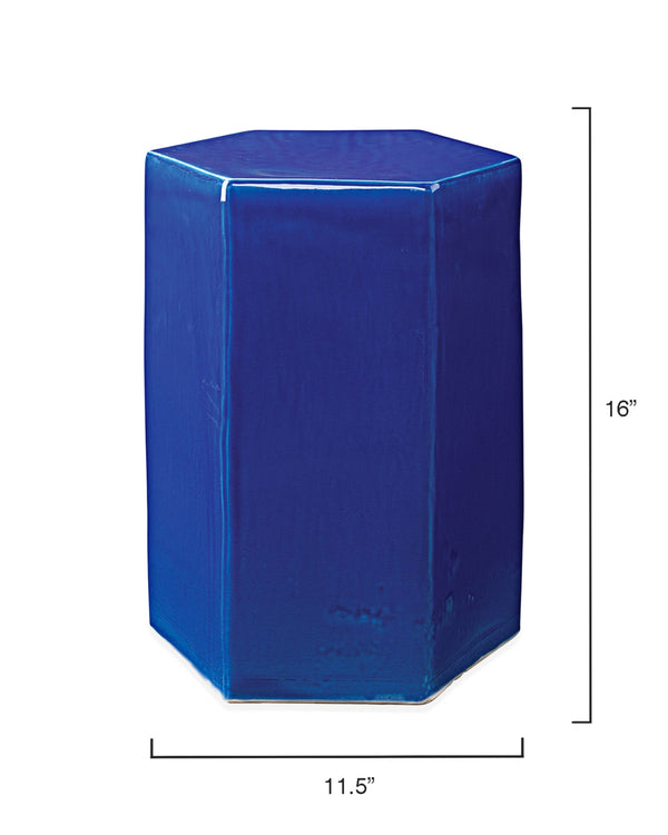 Porto Ceramic Side Indoor/Outdoor Table-Large, Cobalt Blue