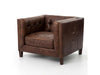 Miles Club Chair - Distressed Brown Leather