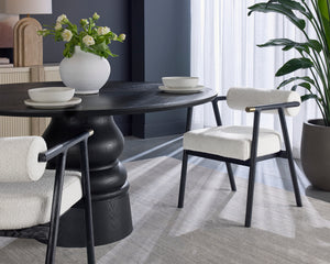 SOVA DINING ARMCHAIR - BLACK - COPENHAGEN WHITE