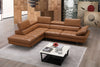 Eliza Italian Leather Sectional Caramel In Left hand Facing