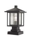 Aspen 1 Light Outdoor Pier Mounted Fixture in Black Finish