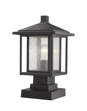 Aspen 1 Light Outdoor Pier Mounted Fixture in Black Finish