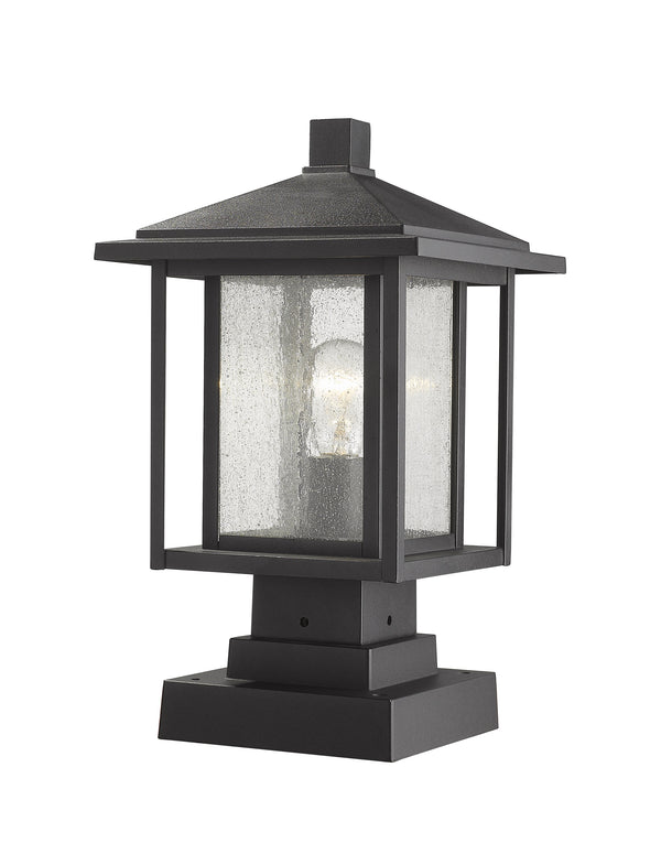 Aspen 1 Light Outdoor Pier Mounted Fixture in Black Finish