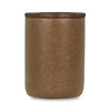 Andra Leather Round Accent Table - Sedona Brown