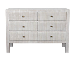 Conrad 6-Drawer Mahogany and Veneer Dresser in White Wash