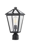 Talbot 1 Light Outdoor Post Mount Fixture in Black Finish
