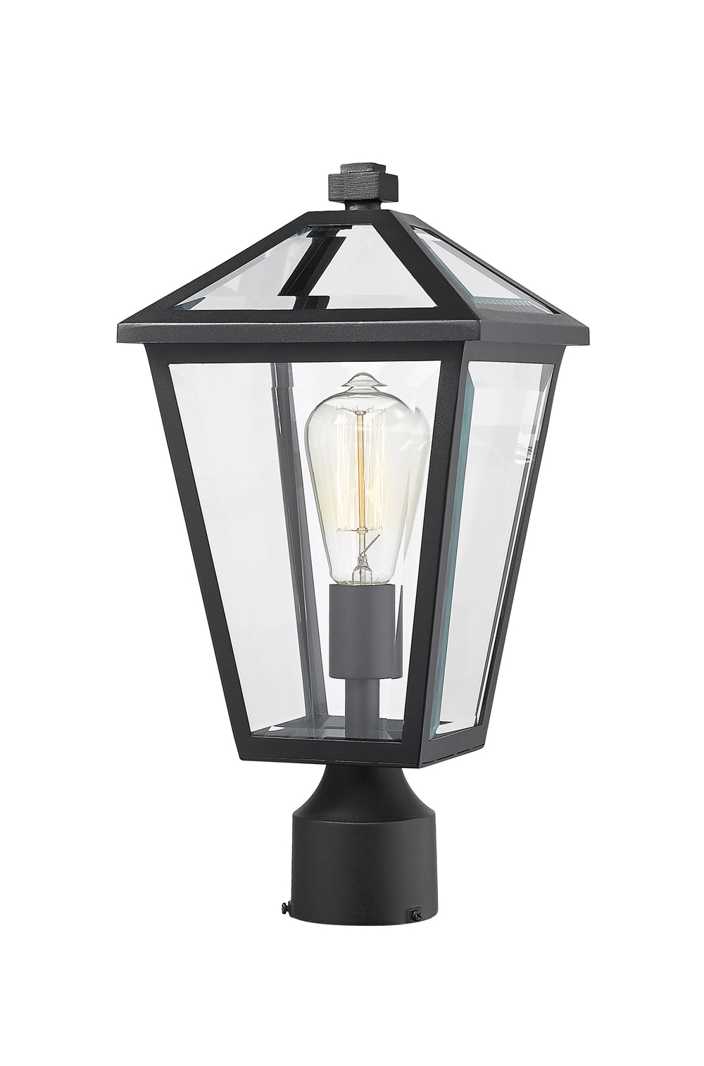 Talbot 1 Light Outdoor Post Mount Fixture in Black Finish