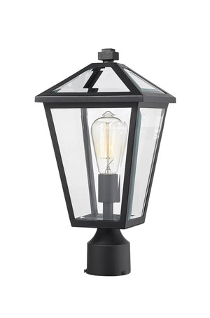 Talbot 1 Light Outdoor Post Mount Fixture in Black Finish