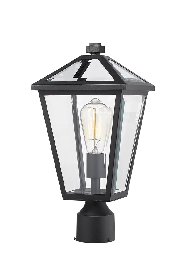 Talbot 1 Light Outdoor Post Mount Fixture in Black Finish