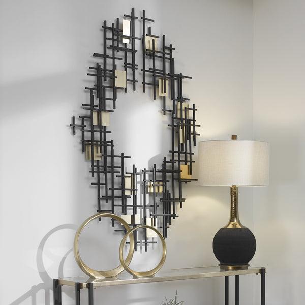 Reflection Metal Grid Wall Decor, S/2