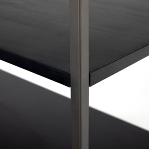 Trey Modular Wide Bookcase In Black Wash