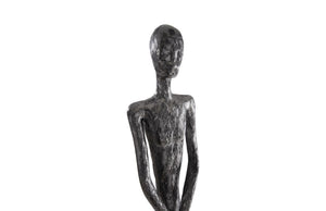 Skinny Male Sculpture, Liquid Silver