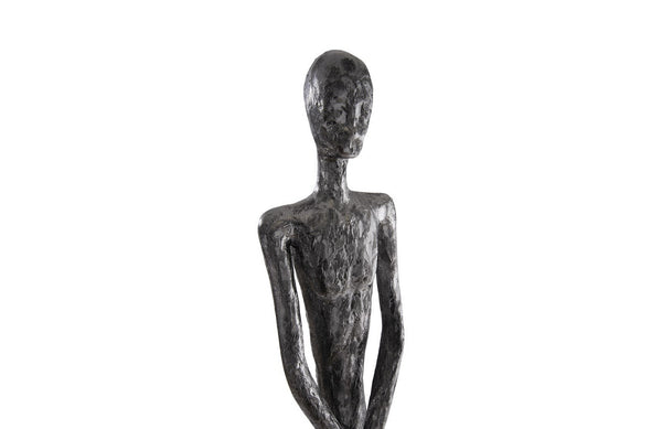 Skinny Male Sculpture, Liquid Silver