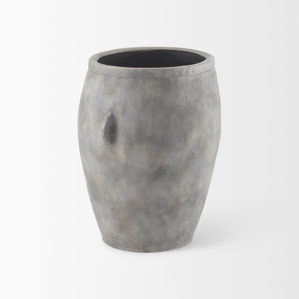 Zuma 27.2L x 18.1W x 24.4H Light Gray Ceramic Floor Vase