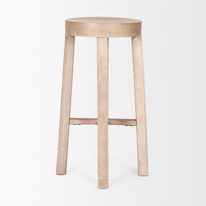 Brahma 30" Total Height White Washed Wood Stool