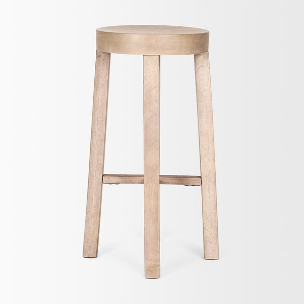 Brahma 30" Total Height White Washed Wood Stool