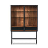 Hayward Cabinet In Natural Walnut-Black Aluminum-Black Iron