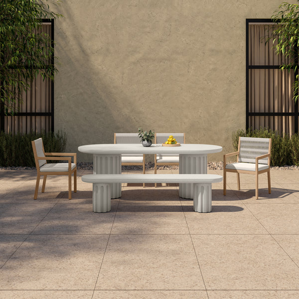 Moe's Eris Outdoor Dining Table in White