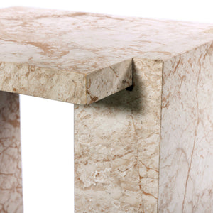 Romano End Table In Desert Taupe Marble
