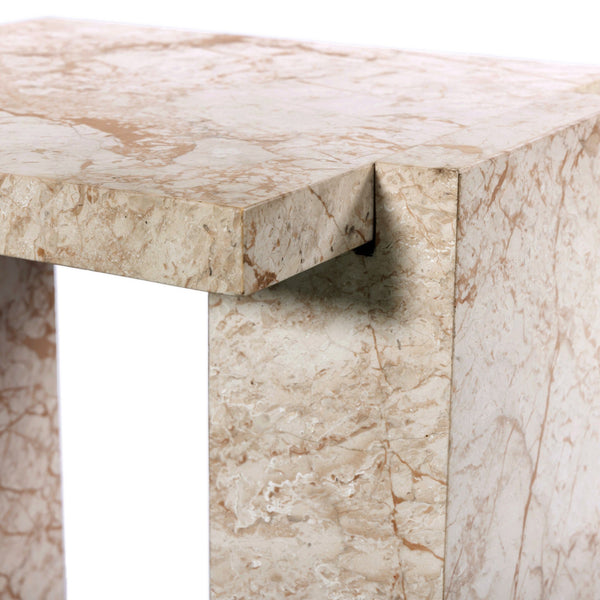 Romano End Table In Desert Taupe Marble
