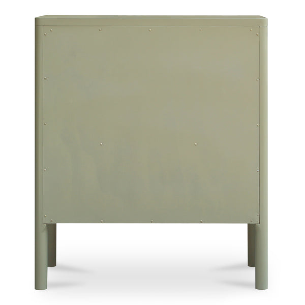 Moe's Hannah Cabinet in Green with Glass Inserts