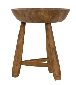 Basel Teak Stool with Clear Coat Semi-Gloss Finish