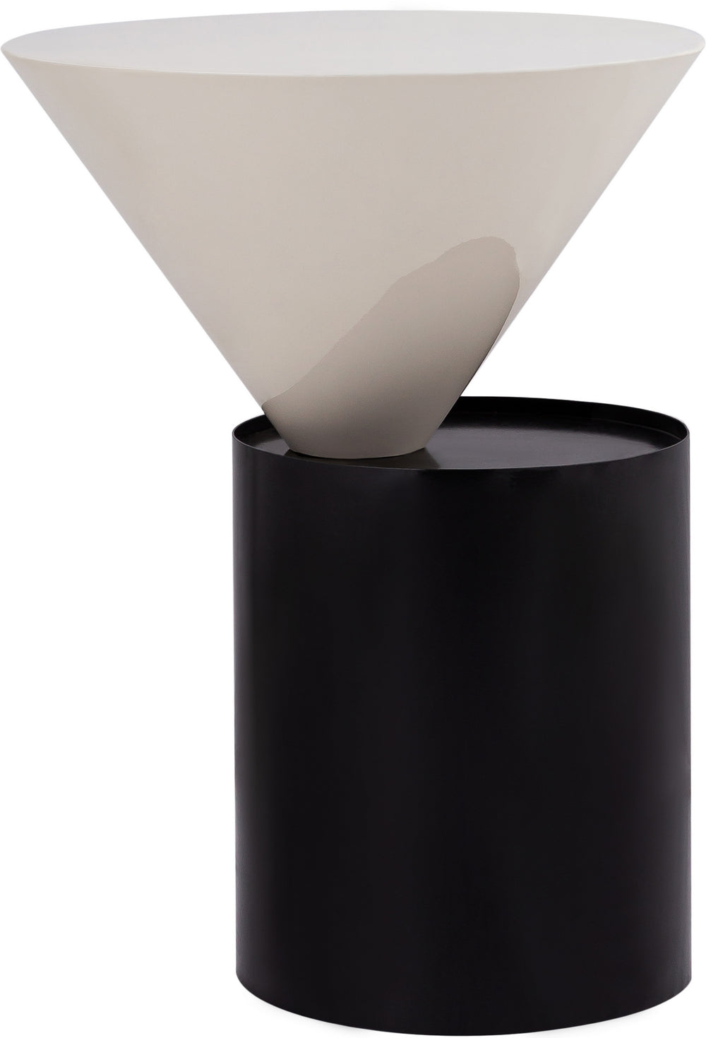 Abel End Table In White and Black