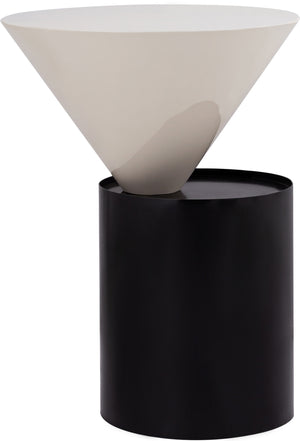 Abel End Table In White and Black