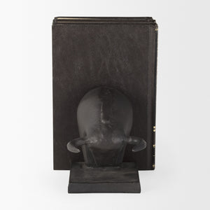 Tauro III (Set of 2) 10L x 5W Black Cast Aluminum Raging Bull Bookends