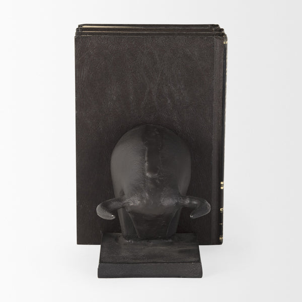 Tauro III (Set of 2) 10L x 5W Black Cast Aluminum Raging Bull Bookends