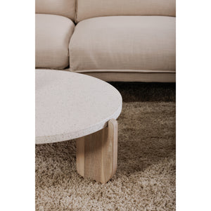 Wunder Coffee Table White with Terrazzo Top