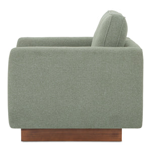 Moe's Vernon Accent Chair in Sage with Plinth Base