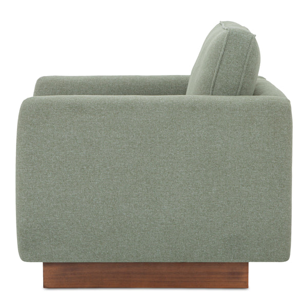 Moe's Vernon Accent Chair in Sage with Plinth Base