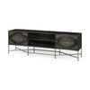 Hogarth I Dark Brown Solid Wood TV Stand Media Console with Storage, TV up to 81"