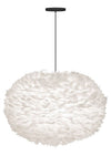 Eos XL Hardwired Pendant in White with Black Cord