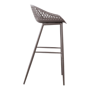 Moe's Piazza Outdoor Barstool Set of 2 in Grey