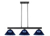Cobalt 3 Light Billiard Light in Matte Black Finish