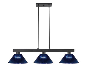 Cobalt 3 Light Billiard Light in Matte Black Finish