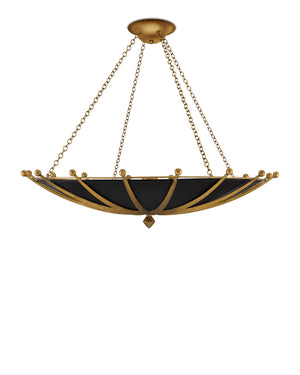 Fontaine Chandelier In Gold Leaf & Satin Black