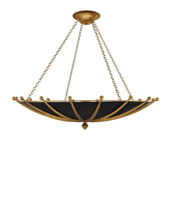Fontaine Chandelier In Gold Leaf & Satin Black
