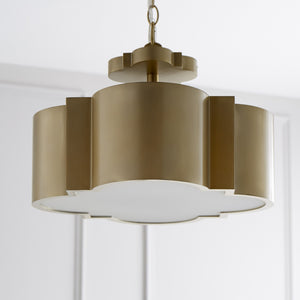 Wyatt 3Lt Dual Mount In Aged Brass